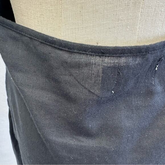 ASOS DESIGN Linen Square Neck Mini Slip Sundress In Black US size 8 Open Back - Picture 9 of 15